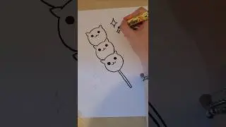Kawaii Kitty Dango Drawing 🍡 #art #kawaii #cute #kitty #cat #foryou #foryoupage #coloring #trending