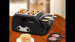 West Bend TEM4500W Egg and Muffin Toaster ; Four slice toaster, with egg cooker and meat warmer