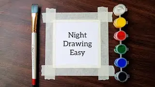 Watercolor night sky drawing easy / simple painting / easy drawing / poster colour painting ideas