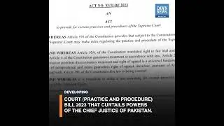 Bill To Curb CJP&rsquo;s Powers Becomes Law Under Shadow Of SC Freeze | Developing | Dawn News English