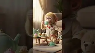 Baby Monkeys Tea Party Invitation Will Melt Your Heart #cutebabies #monkeylove #teapartyfun