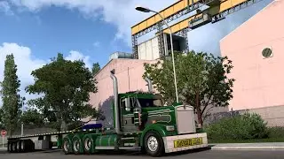 80.000 lb on a flatbed | ATS 1.43 | KW W900 C16 | Pinga Mods Flatbed | Zeemods |