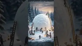 Snow Ball ❄️ #ai #aivideo #snow #snowball #pov #relatable #miniworld #giant #cute #forest