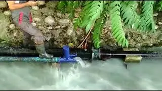 Rogozin Hydraulic ram water pump, operating without electricity and fuel.