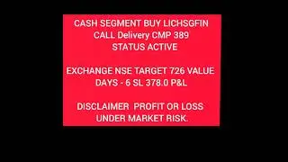 CASH SEGMENT BUY LICHSGFIN