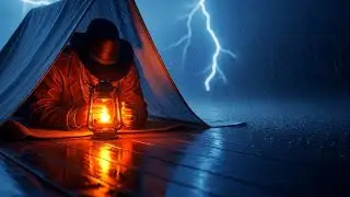 Cozy Tent Shelter During a Heavy Night Time Thunderstorm | RDR2 Relaxing Rain ASMR Cozy Sleep Sound
