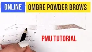 Ombre powder brows. PMU eyebrows tutorial