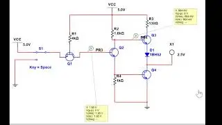 TTL logic  gate  NOT using multisim