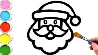 Как нарисовать Санта-Клауса🎅 | Простой рисунок и раскраска Санта-Клауса на Рождество