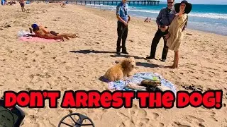 Don't Arrest the Dog! Beach Metal Detecting Manhattan