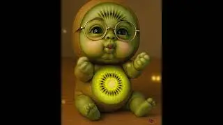 A baby eating vegetables #vegetables #animation #baby #babyfruit #craton #animation #cat #tiger
