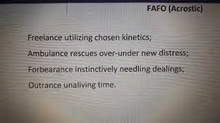 FAFO (Acrostic)