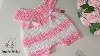 Pelele *Enterizo para bebé Tejido a Crochet  paso a paso Fácil y Rápido de hacer Patrón de Ganchillo