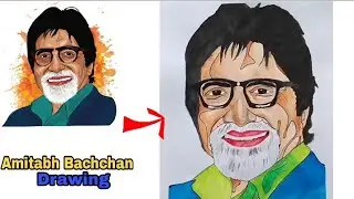 Pop Art Portrait Painting Tutorial || Amitabh Bachchan drawing | Divya Artist #youtube #art