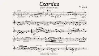 Violin Playalong - Czardas (Monti) Sheet music with Piano accompaniment Faster version Backing Track