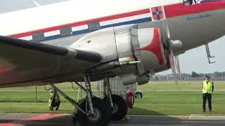 Former Netherlands Government Douglas DC-3 Dakota Engine Startup at Lelystad Airport