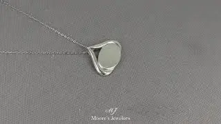 925 Sterling Silver Smooth Satin Finish Tear Drop Necklace: Moore's Jewelers