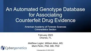 An automated genotype database for associating counterfeit drug evidence