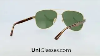 GUCCI GG0528S 009 63 14 150 GOLD CRYSTAL GREEN 1