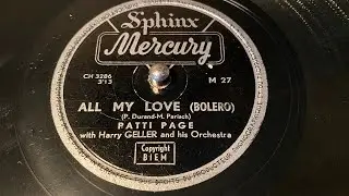 Patti Page - All My Love - 78 rpm - Sphinx Mercury M27 - 1951