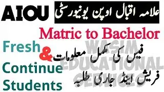 AIOU Fee Information Matric to Bachelor || AIOU Fee Calculation