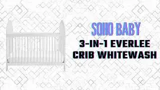 Soho Baby Everlee 3-in-1 Convertible Island Crib, Whitewash | GreenGuard Gold Certified