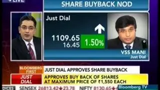 Justdial on  Bloomberg TV (Market Guru) - VSS Mani