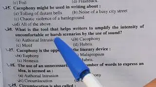 Most important MCQs (objective type questions) on Elements of Drama (unit 2nd, semester 3rd BA)