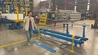 Vetical EPS block storage mechanism with alignment for EPS block cutting line