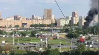 Взрыв и пожар газели на МКАД 13.07.2013