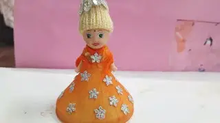 Easy doll making using waste cloth & funnel|Barbie doll craft using waste things|DIY designing doll