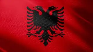 Albania Flag Waving 3D Animation /2-min loop / free 4k stock footage