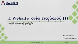 Website အခြေခံက စရေးကြမယ် -  Website တစ်ခု အလုပ်လုပ်ပုံ အပိုင်း ၁