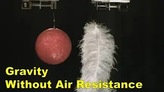 Bowling ball and feather drop with and without air resistance