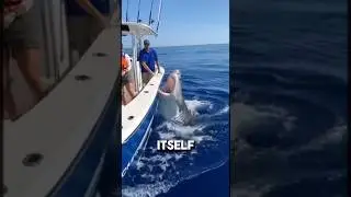 Massive Great White Attacks Boat Violently... Here's Why 🦈#shorts