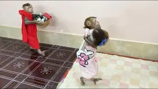 Sweetie Sovan & Sovanny Walk Carry Sister Kobie & Clothes To Mom For Diapering Time ,