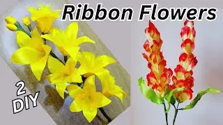DIY Handmade Satin Ribbon Flower |रिबन से फूल कैसे बनाएं | Ribbon craft Flower Bouquet #flowermaking