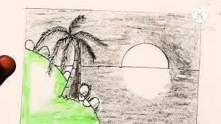 How to drow easy circle scenery drawing ll Easy beautiful drowning step by step circle scenery 