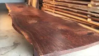 4' x 22' custom live edge walnut conference table
