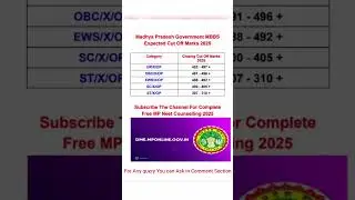 || Madhya Pradesh Government MBBS Expected Cut Off Marks 2025 || #mpneet #ytshorts #viral #yomeds