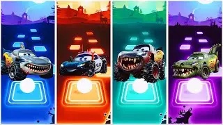 Shark McQueen 🆚 Police McQueen 🆚 Monster McQueen 🆚 Crocodile McQueen 🎶 Tiles Hop EDM Rush!