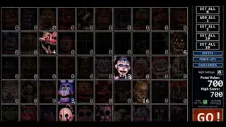 В режиме Ultimate Custom Night Plus выбор персонажей и уровня сложности определяется случайным об...