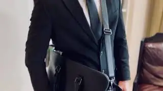 Large Classic Men's Vegan Briefcase