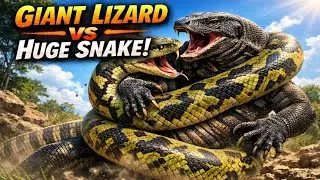 Deadly Snake Attacks Giant Komodo Lizard,Then Strikes a Cheetah andGoat komodo dragon vs snake movie