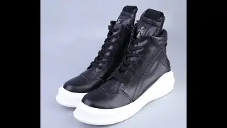 VIBO FOBU CHUNKY SOLE HIGH TOP LEATHER SNEAKER BOOTS
