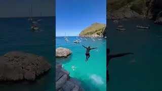 Sa Calobra Cliff Jumping in Mallorca Spain #Travel #cliffjump #Adventure #ocean #vacation