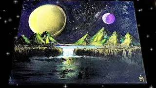 Водопад &laquo;Золотая галактика&raquo; | Космическое искусство, выполненное аэрозольной краской и акрилом ✨@...