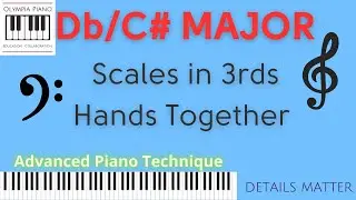 C# Major and Db Major Scales in 3rds PIANO How to Play(separated by a 3rd not 3rds in a single hand)