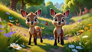 Three Baby Deer Run in the Field | Animal Counting Rhyme for Kids | Fun Learning Songs for Toddlers