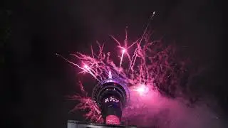 NEW YEAR'S 2026 FIREWORKS DISPLAY AUCKLAND SKYTOWER NEW ZEALAND 4K RESOLUTION